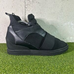 Steve Madden Lexi Black Wedge Lace Up Shoes Women’s 10